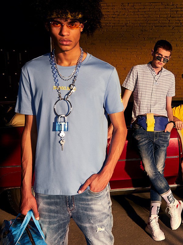 HX2023春夏季蓝色T恤