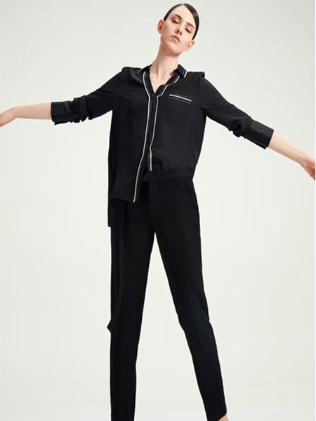 D2M女装2022秋冬季黑色长裤