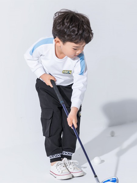 巴布豆童装2022秋冬季白色T恤