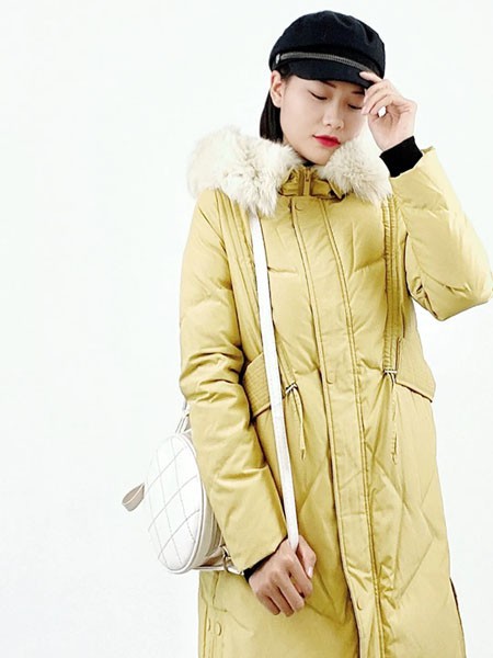 基弟女装2022秋冬季黄色棉服