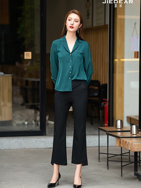 基弟女装2022秋冬季蓝色长裙