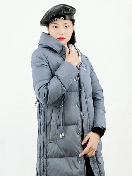 基弟女装2022秋冬季灰色羽绒服