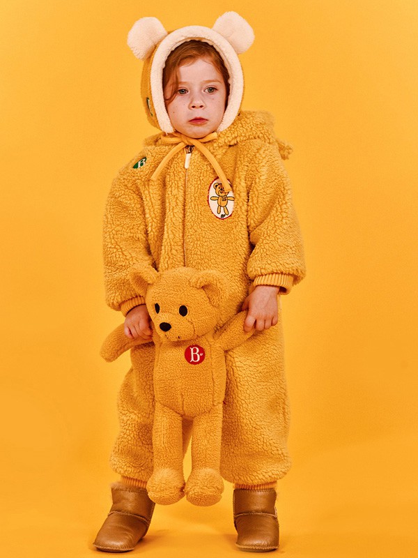 贝贝品诺童装2022秋冬季黄色连体衣