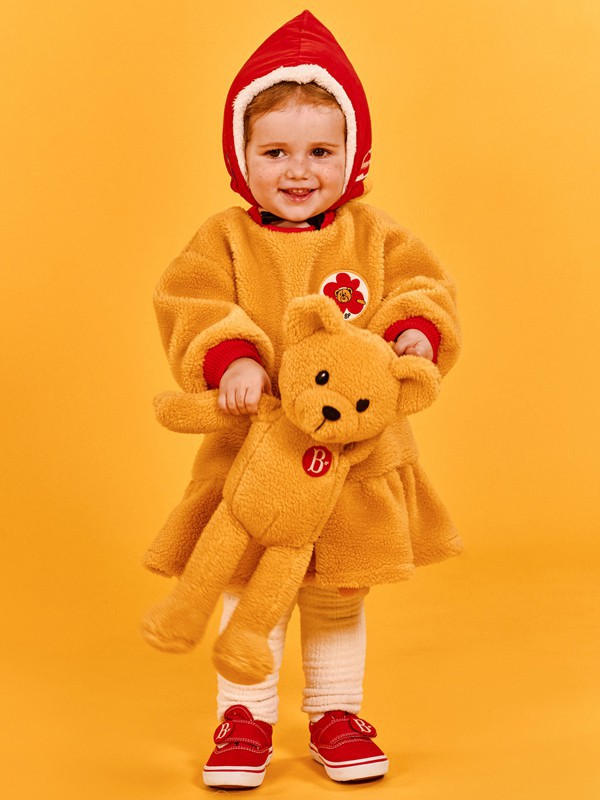 贝贝品诺童装2022秋冬季黄色连衣裙