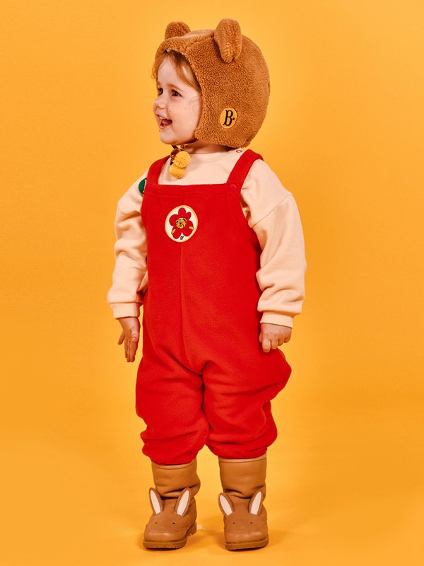 贝贝品诺童装2022秋冬季红色背带裤