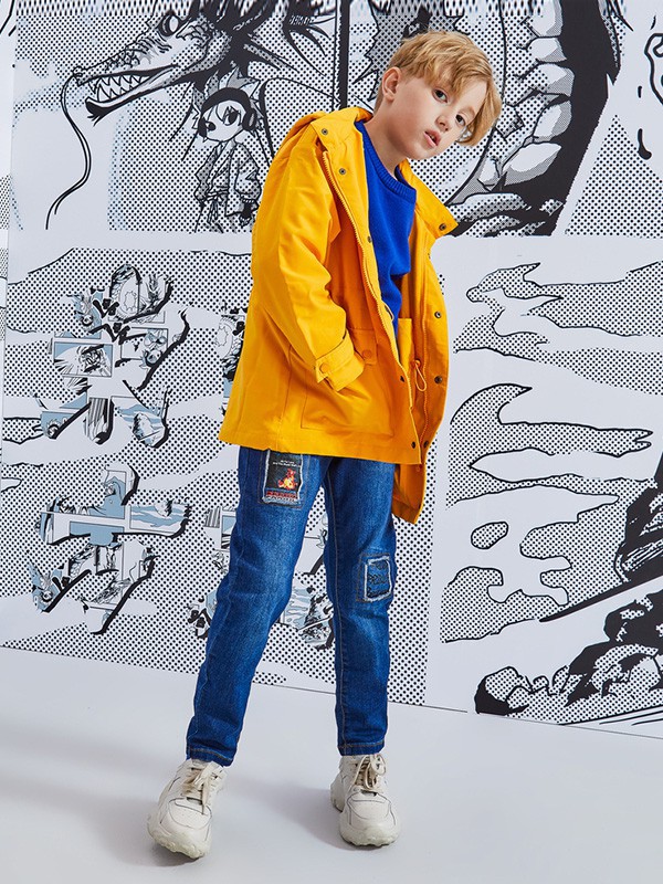 青蛙皇子童装2022秋冬季藏蓝色长裤