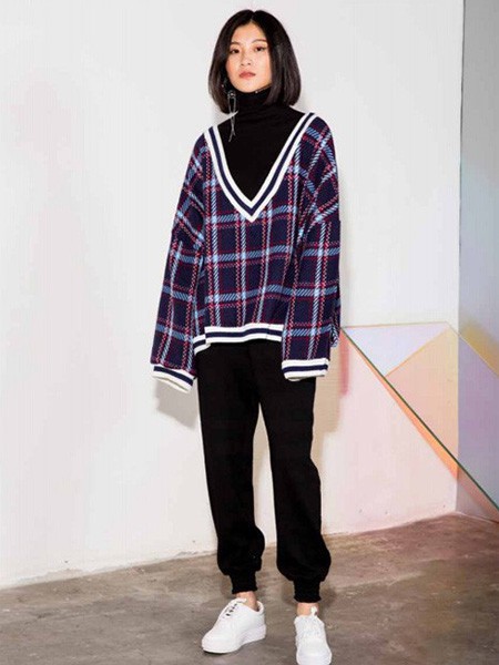 MDC女装2022秋冬季紫色毛衣