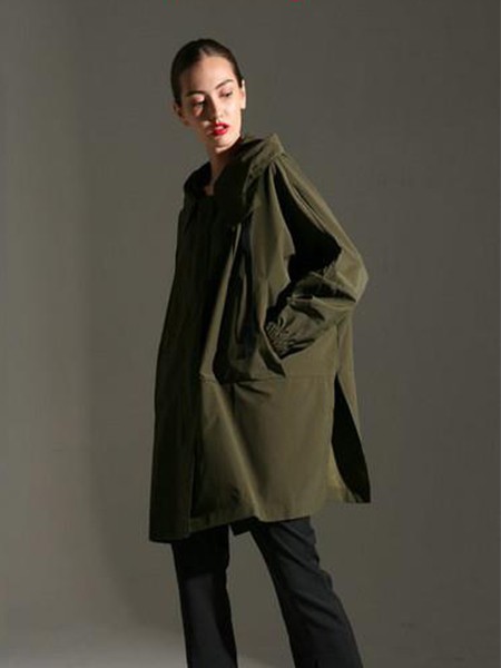 BOBO&TOTO女装2022秋冬季军绿色风衣