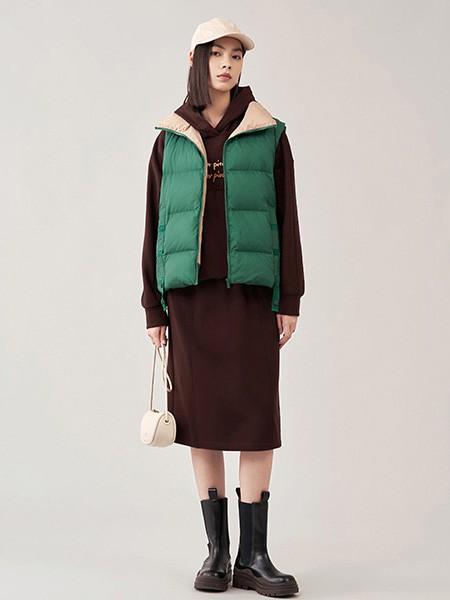 易菲女装2022秋冬季蓝色连衣裙