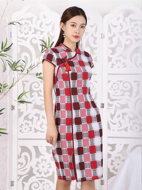 茉希女装2023春夏季白色旗袍