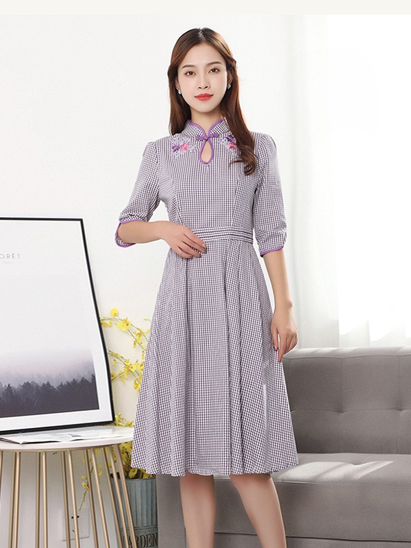 茉希女装2023春夏季灰色连衣裙