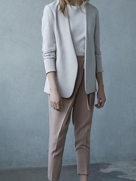 栗尚女装2022秋冬季白色西装