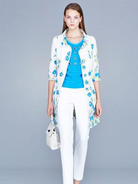 久景女装2023春夏季蓝色T恤