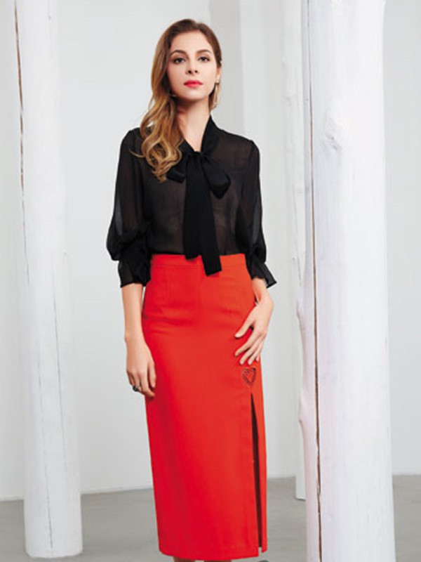 弥妖女装2023春夏季黑色包臀裙