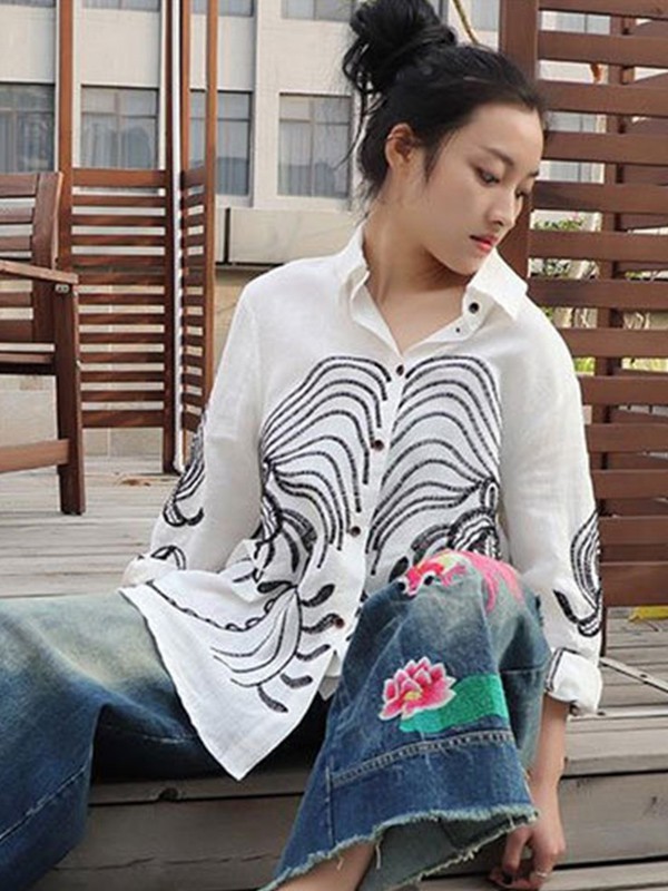 森女小屋女装2022秋冬季白色衬衫