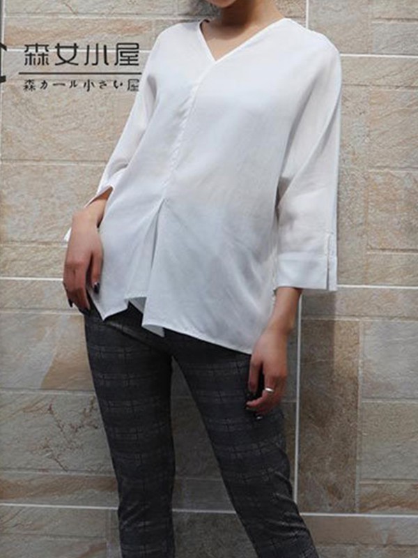 森女小屋女装2022秋冬季白色衬衫