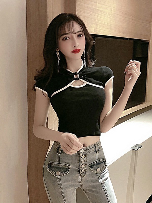 蔻贝卡女装2023春夏季黑色背心