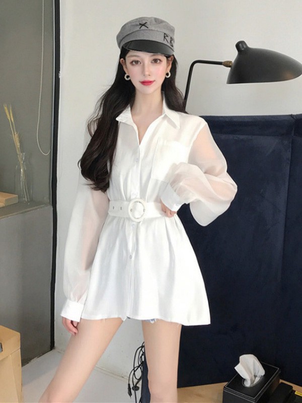 蔻贝卡女装2023春夏季白色连衣裙