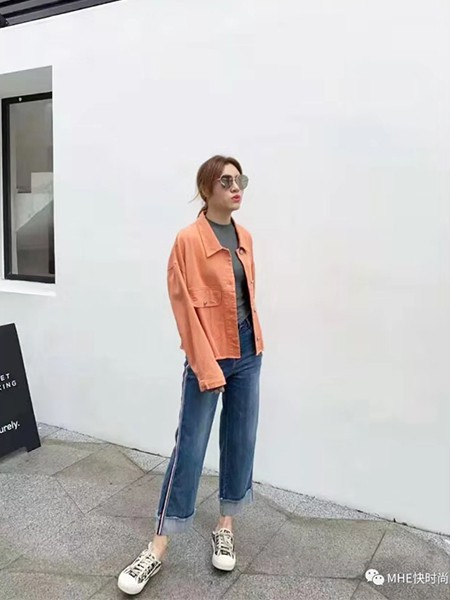 MHE2023春夏季橙色衬衫