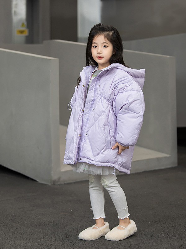 七彩芽2022秋冬季紫色棉服