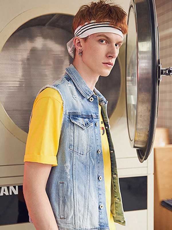 新格新男装2023春夏季黄色T恤