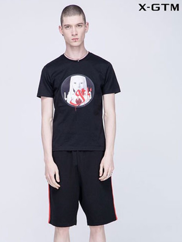 新格新男装2023春夏季黑色T恤