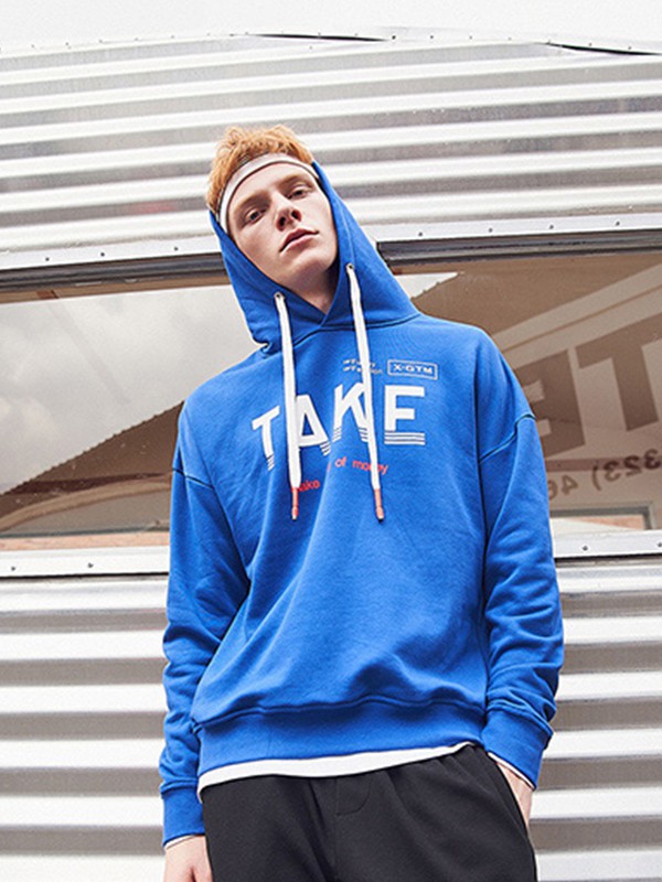 新格新男装2023春夏季蓝色卫衣