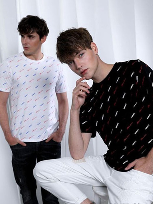 新格新男装2023春夏季黑色T恤