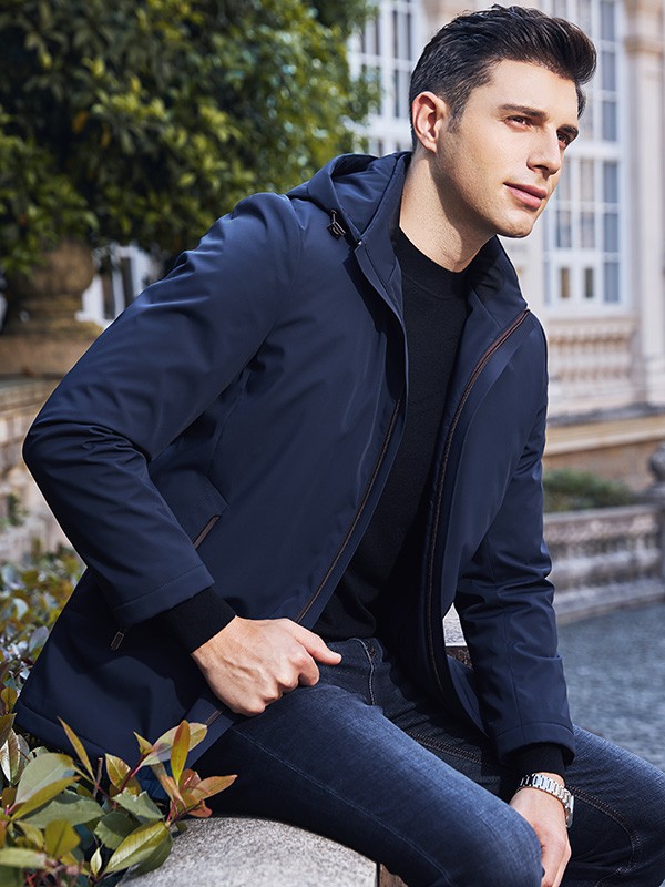 爱迪丹顿男装2022秋冬季藏蓝色长裤