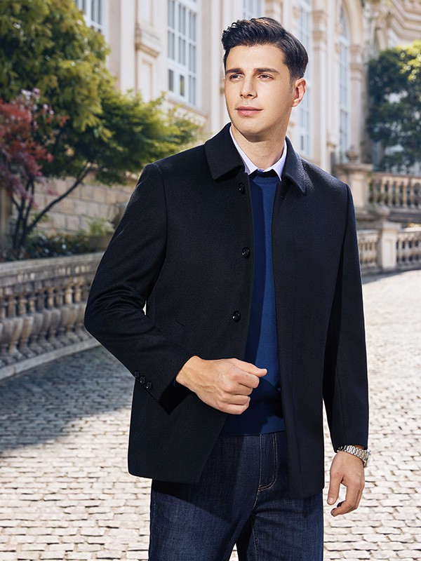 爱迪丹顿男装2022秋冬季藏蓝色polo衫