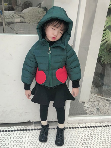 乔克叔叔童装2022秋冬季绿色棉服