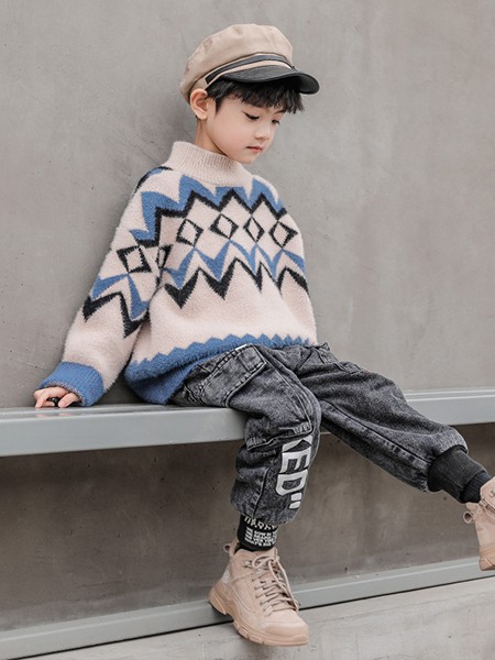 乔克叔叔童装2022秋冬季黑色毛衣