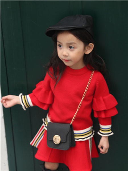 童淘库童装2022秋冬季红色连衣裙