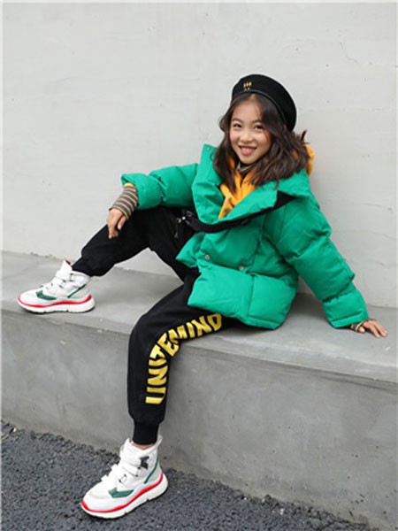 童淘库童装2022秋冬季绿色棉服