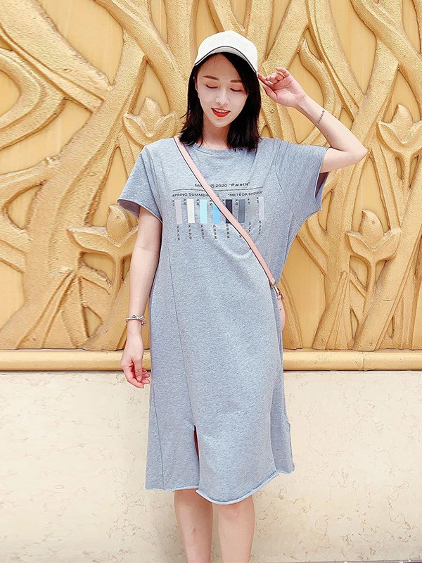 熙加女装2023春夏季灰色连衣裙