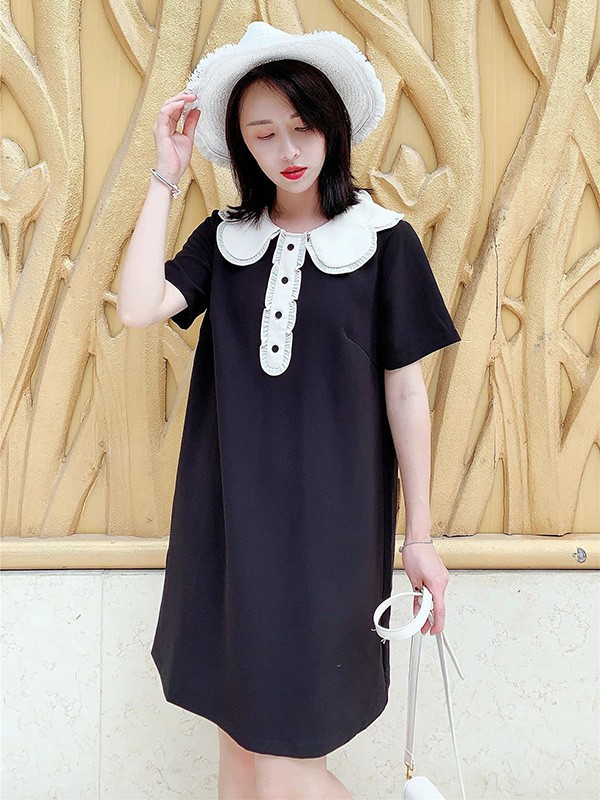 熙加女装2023春夏季黑色连衣裙