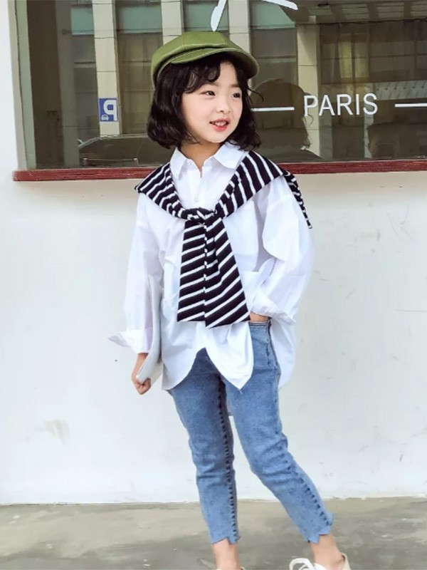 幼米童装2022秋冬季白色衬衫