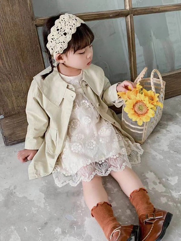 幼米童装2022秋冬季白色连衣裙