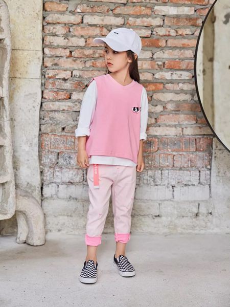 啦芙莱2023春夏季粉色长裤