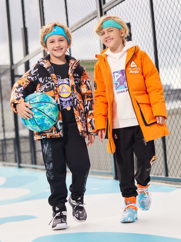 PEAK童装2022秋冬季黄色棉服