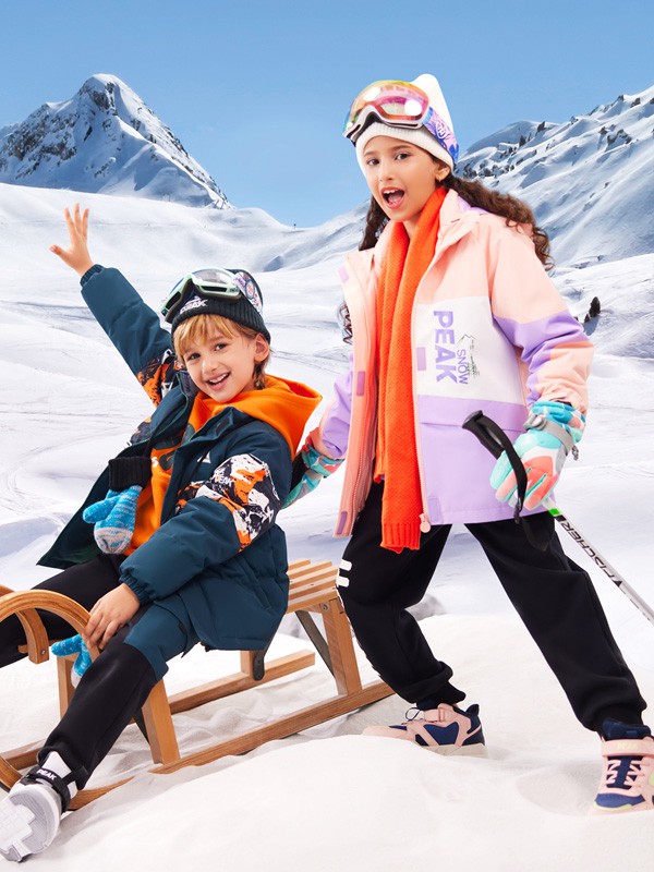 PEAK童装2022秋冬季粉色羽绒服