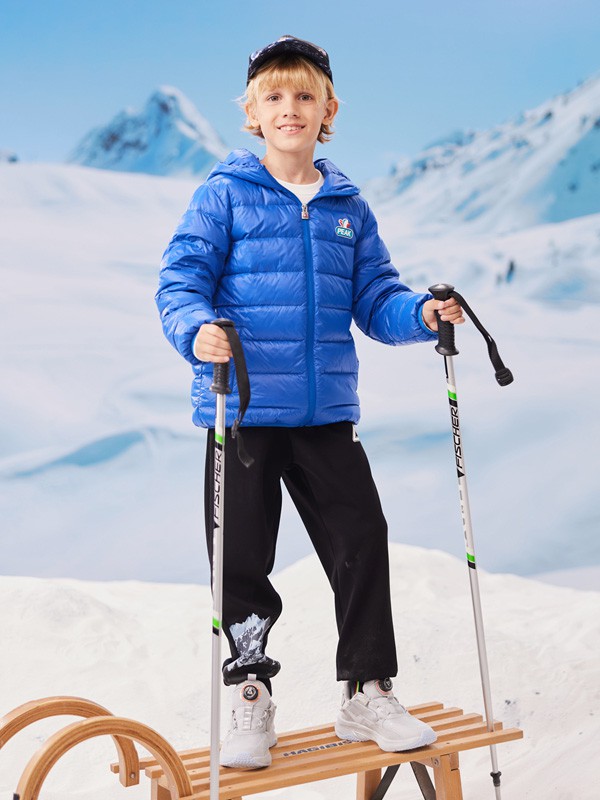 PEAK童装2022秋冬季蓝色棉服