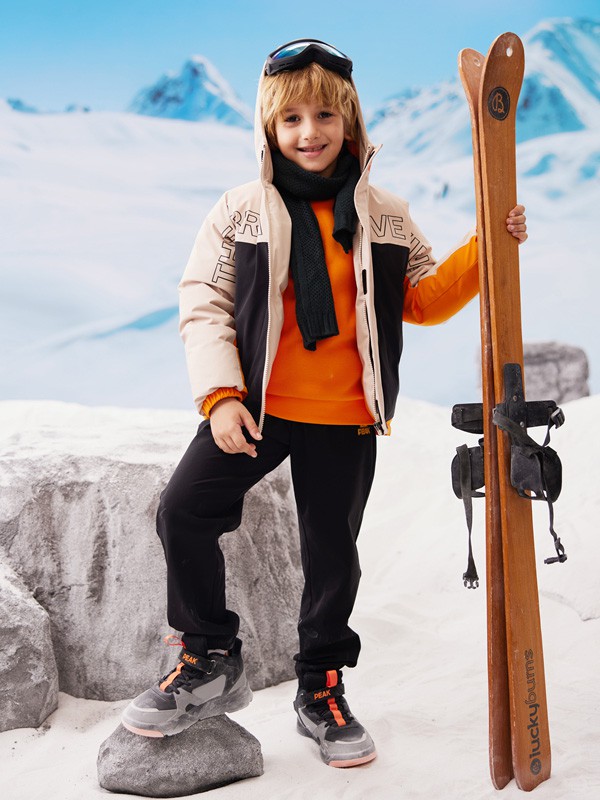 PEAK童装2022秋冬季黑色长裤