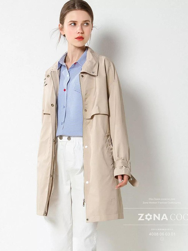 左娜女装2022秋冬季蓝色衬衫