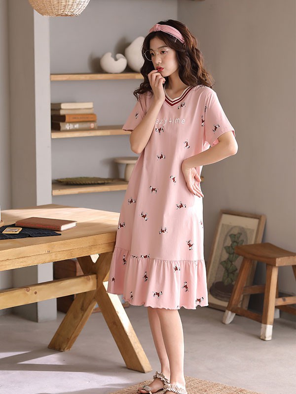 多拉美2022春夏季粉色家居服