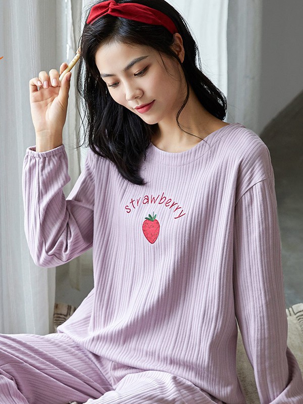 多拉美2022秋冬季紫色家居服