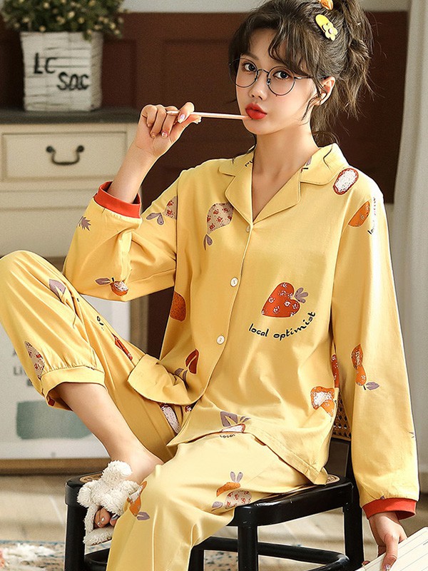 多拉美2022秋冬季黄色家居服