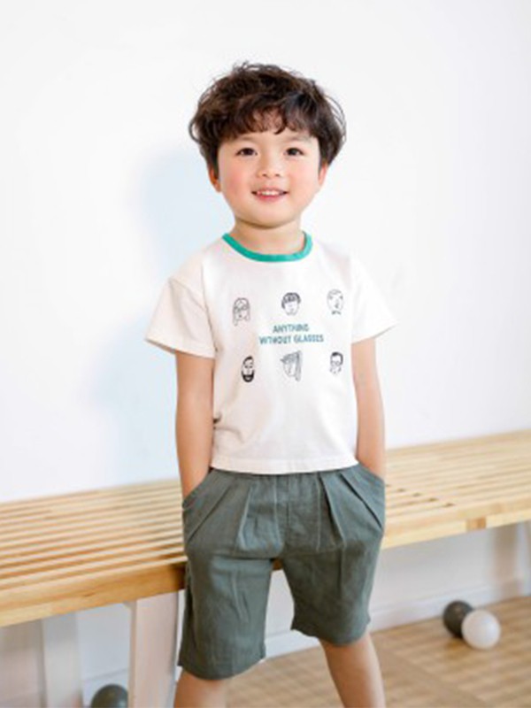 爱西西童装2023春夏季白色T恤