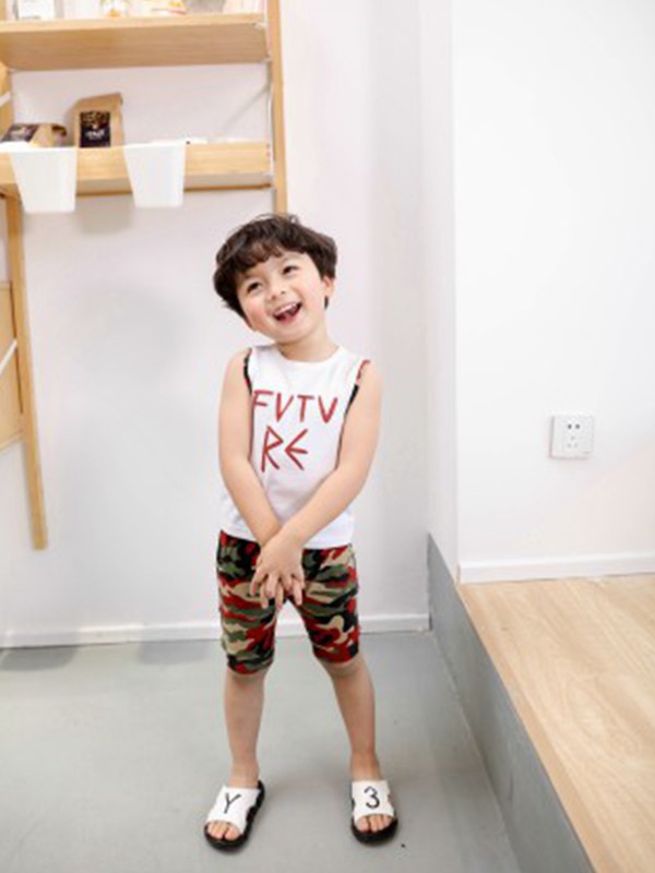 爱西西童装2023春夏季白色背心