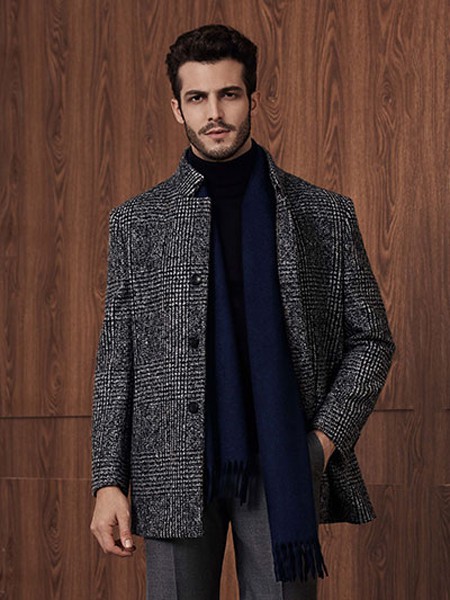 所罗男装2022秋冬季黑色大衣